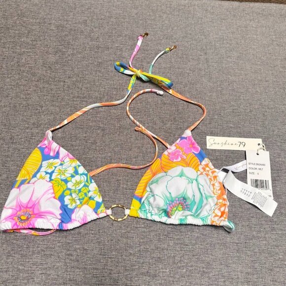 Sunshine 79 Women's Standard Loop Triangle Bikini Swimsuit Top - Picture 1 of 6